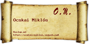 Ocskai Miklós névjegykártya