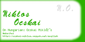 miklos ocskai business card